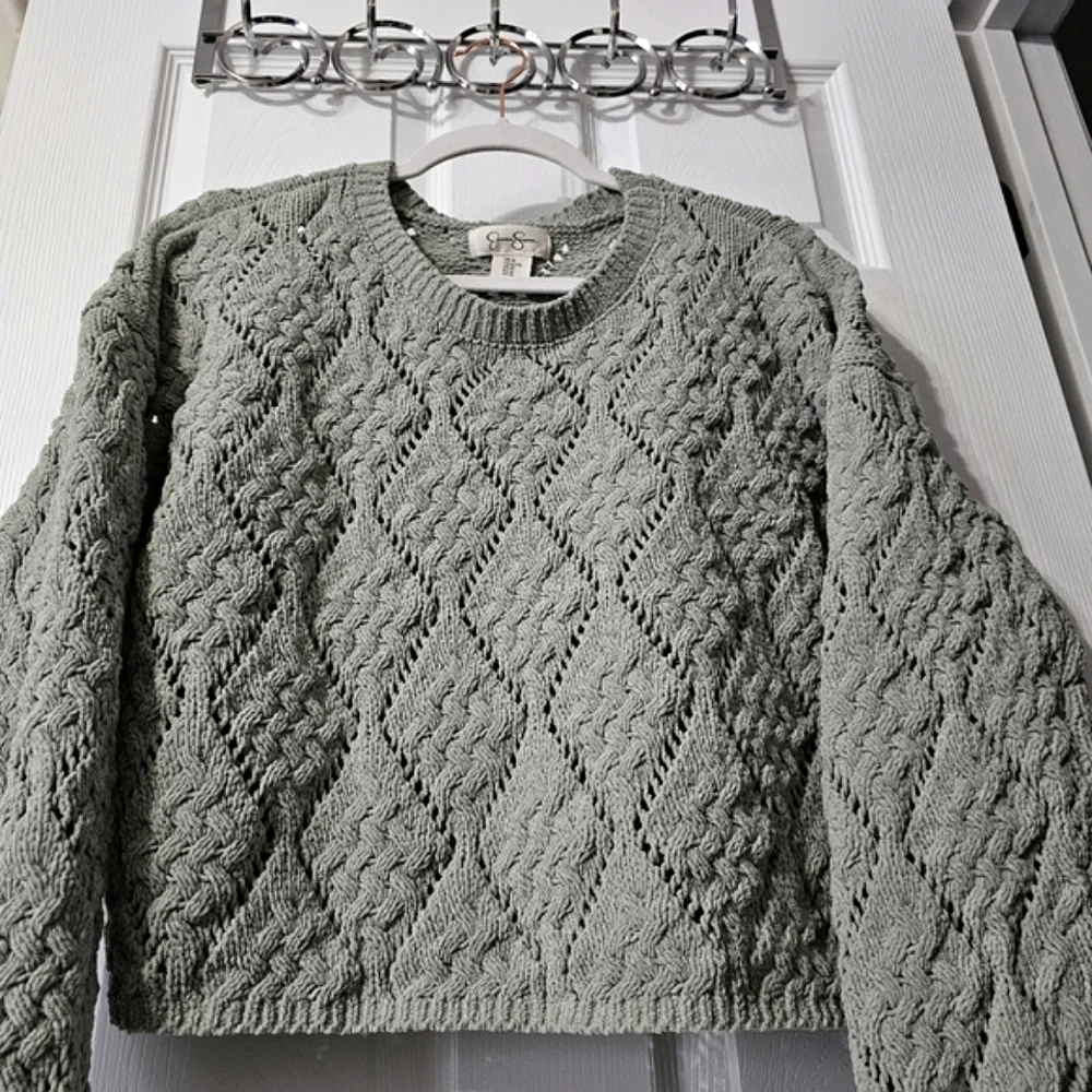 Jessica Simpson Cropped Open Knit Sweater - Size XL - Picture 5 of 12